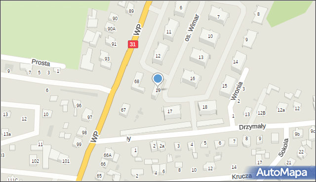 Słubice, Osiedle Wimar, 19, mapa Słubice