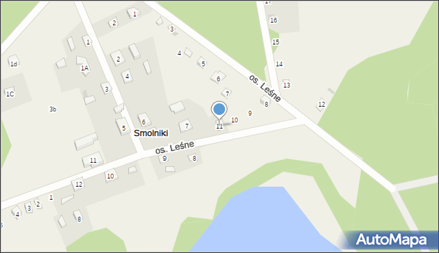 Smolniki, Osiedle Leśne, 11, mapa Smolniki