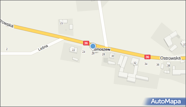 Smoszew, Ostrowska, 26, mapa Smoszew