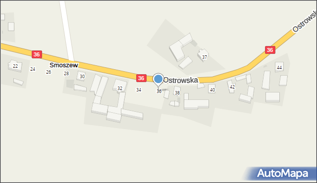 Smoszew, Ostrowska, 36, mapa Smoszew
