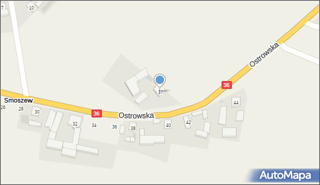 Smoszew, Ostrowska, 37, mapa Smoszew