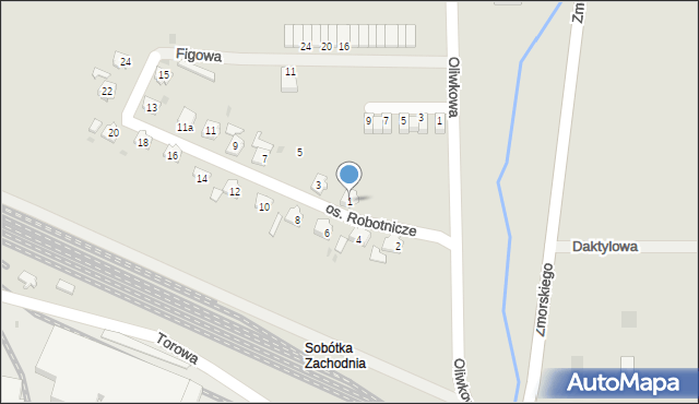 Sobótka, Osiedle Robotnicze, 1, mapa Sobótka