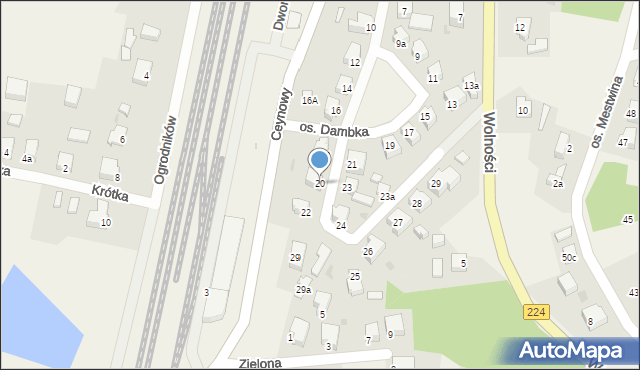 Somonino, Osiedle Dambka J., 20, mapa Somonino