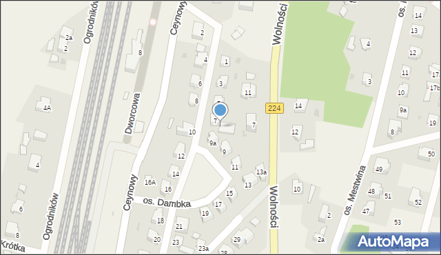 Somonino, Osiedle Dambka J., 7a, mapa Somonino