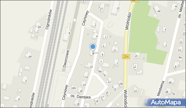 Somonino, Osiedle Dambka J., 8, mapa Somonino