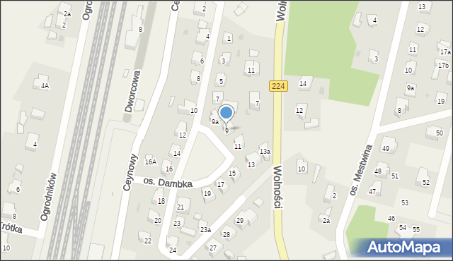 Somonino, Osiedle Dambka J., 9, mapa Somonino