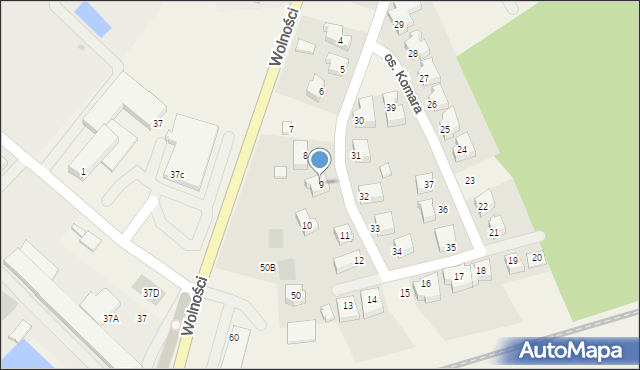 Somonino, Osiedle Komara, 9, mapa Somonino