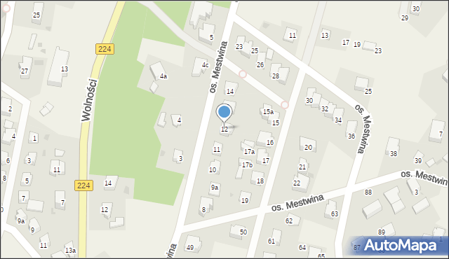 Somonino, Osiedle Mestwina, 12, mapa Somonino