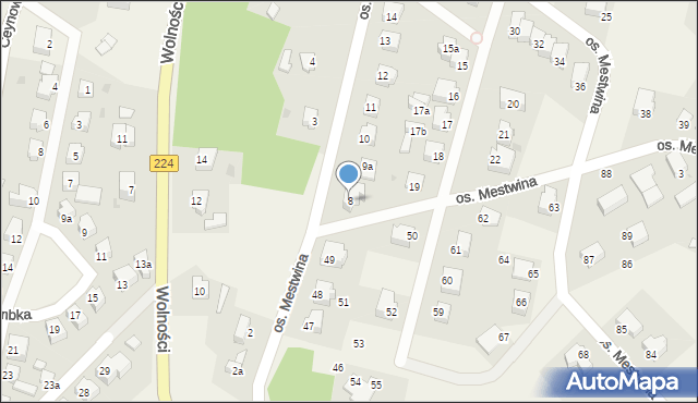 Somonino, Osiedle Mestwina, 8, mapa Somonino