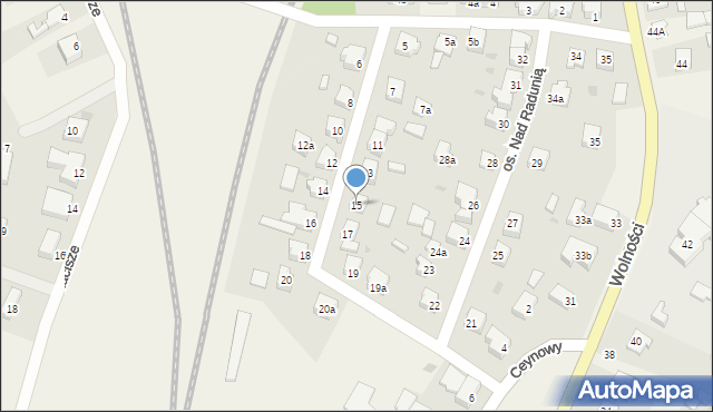 Somonino, Osiedle Nad Radunią, 15, mapa Somonino