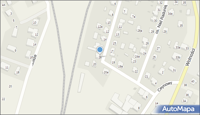 Somonino, Osiedle Nad Radunią, 18, mapa Somonino