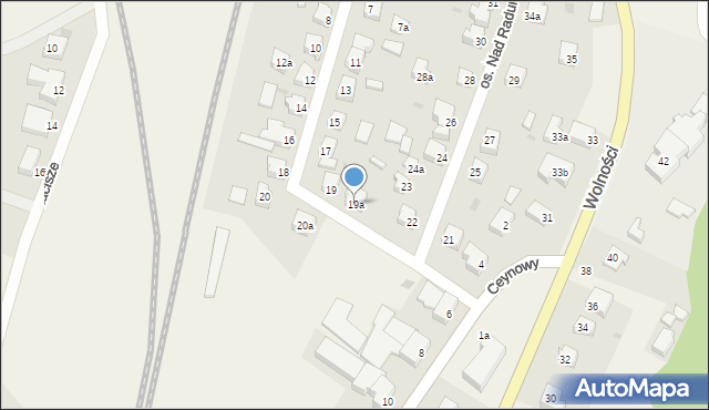 Somonino, Osiedle Nad Radunią, 19a, mapa Somonino
