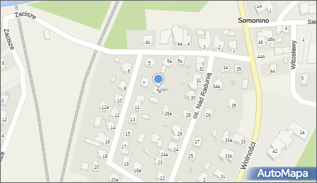 Somonino, Osiedle Nad Radunią, 7a, mapa Somonino