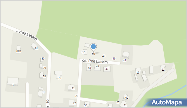 Somonino, Osiedle Pod Lasem, 50, mapa Somonino