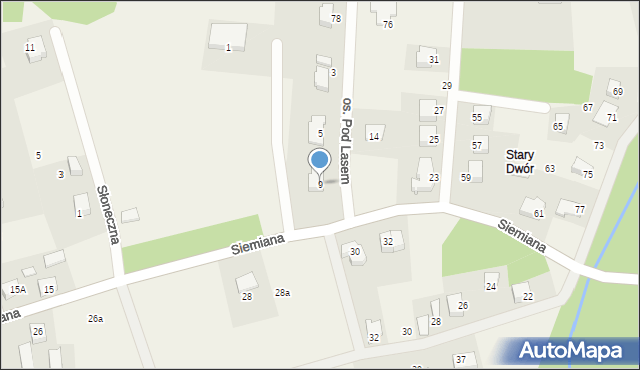 Somonino, Osiedle Pod Lasem, 9, mapa Somonino