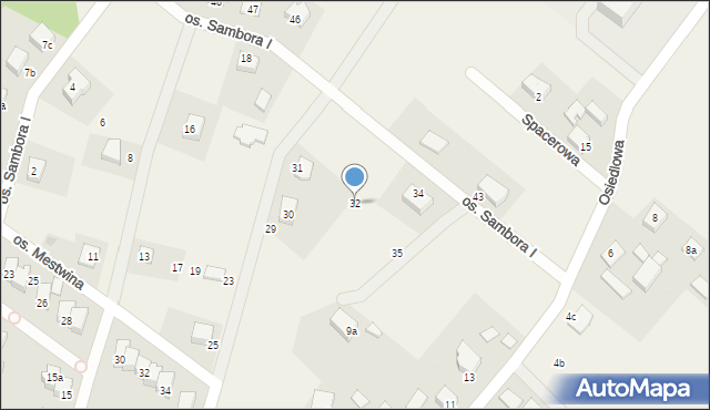 Somonino, Osiedle Sambora I, 32, mapa Somonino