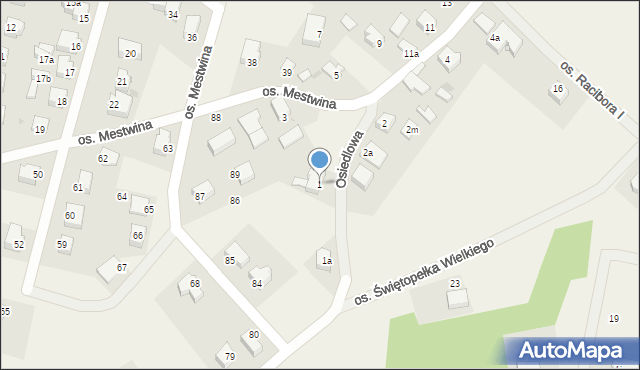 Somonino, Osiedlowa, 1, mapa Somonino