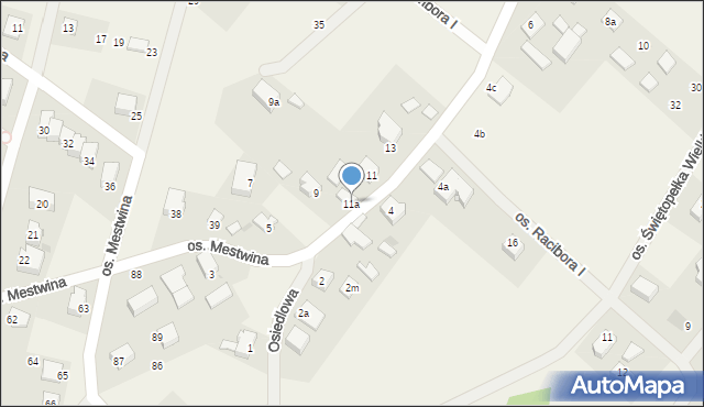 Somonino, Osiedlowa, 11a, mapa Somonino