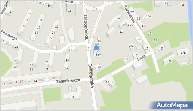 Sosnowiec, Ostrogórska, 18A, mapa Sosnowca