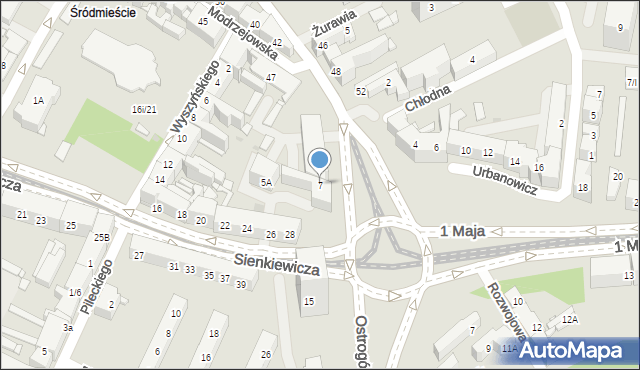 Sosnowiec, Ostrogórska, 7, mapa Sosnowca