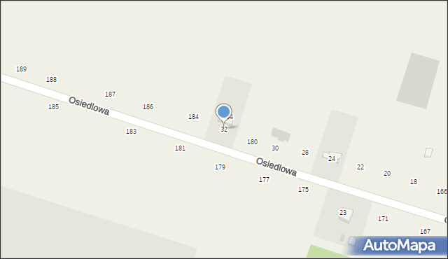 Srebrzyszcze, Osiedlowa, 32, mapa Srebrzyszcze