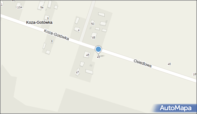 Srebrzyszcze, Osiedlowa, 43, mapa Srebrzyszcze