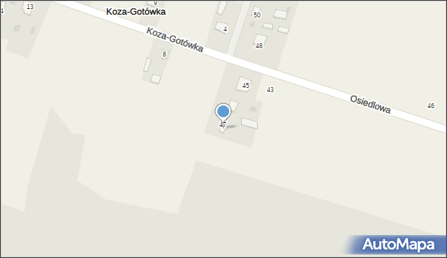 Srebrzyszcze, Osiedlowa, 47a, mapa Srebrzyszcze
