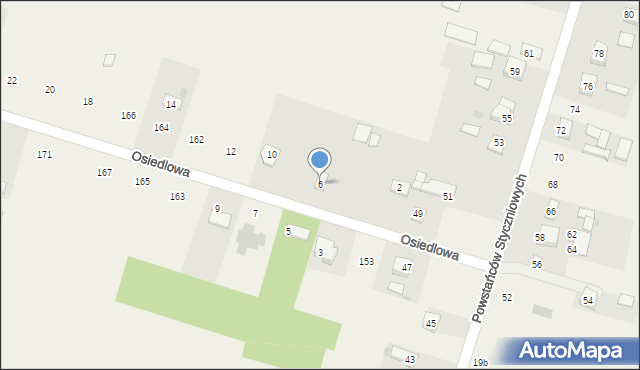 Srebrzyszcze, Osiedlowa, 6, mapa Srebrzyszcze