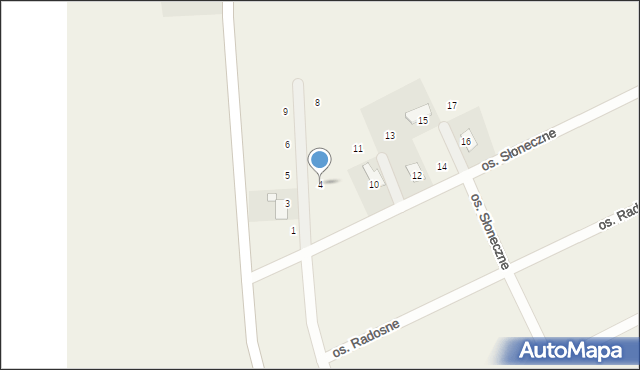 Sroczyn, Osiedle Słoneczne, 4, mapa Sroczyn
