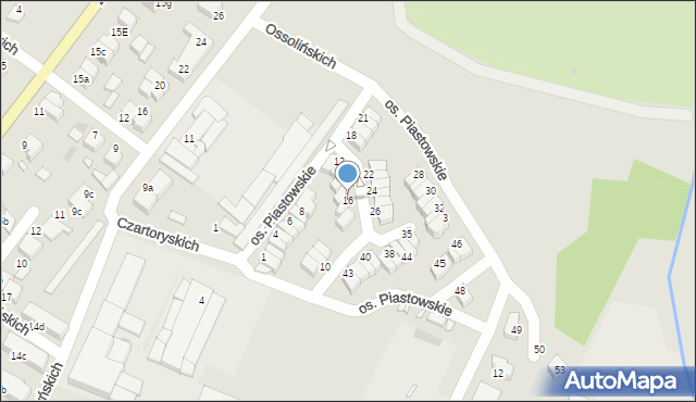Środa Wielkopolska, Osiedle Piastowskie, 16, mapa Środa Wielkopolska