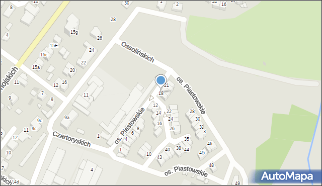 Środa Wielkopolska, Osiedle Piastowskie, 18, mapa Środa Wielkopolska