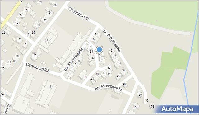 Środa Wielkopolska, Osiedle Piastowskie, 25, mapa Środa Wielkopolska