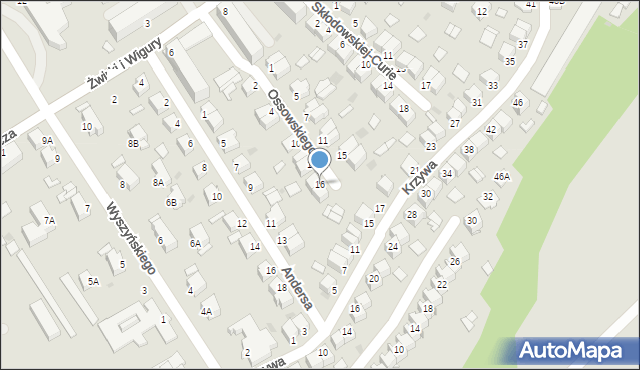 Stalowa Wola, Ossowskiego, 16, mapa Stalowa Wola