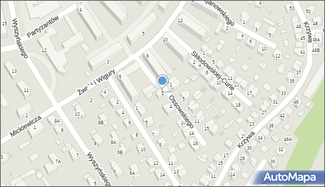 Stalowa Wola, Ossowskiego, 2, mapa Stalowa Wola