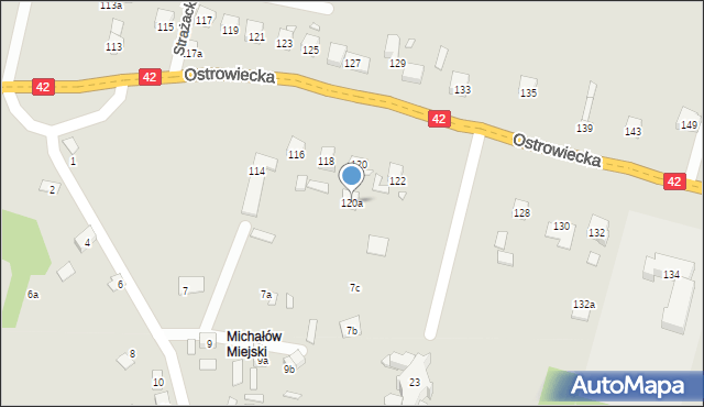 Starachowice, Ostrowiecka, 120a, mapa Starachowic