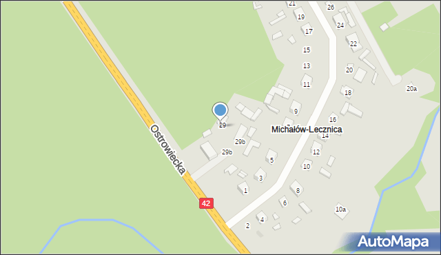 Starachowice, Ostrowiecka, 29a, mapa Starachowic