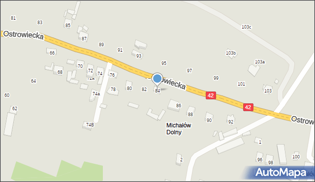 Starachowice, Ostrowiecka, 84, mapa Starachowic