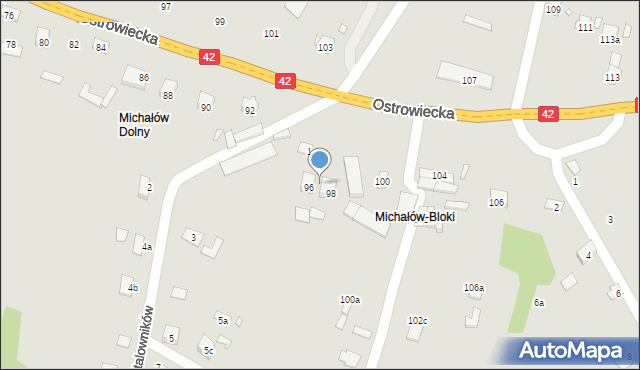Starachowice, Ostrowiecka, 98a, mapa Starachowic