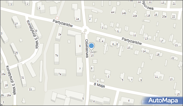 Starachowice, Oświatowa, 12, mapa Starachowic