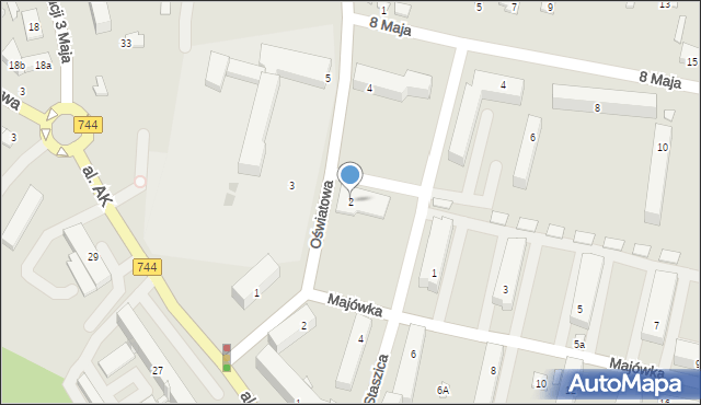 Starachowice, Oświatowa, 2, mapa Starachowic
