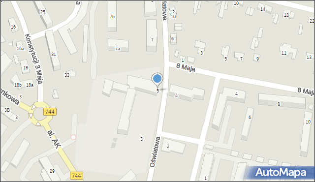 Starachowice, Oświatowa, 5, mapa Starachowic