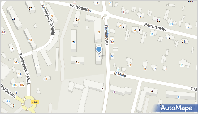 Starachowice, Oświatowa, 7, mapa Starachowic