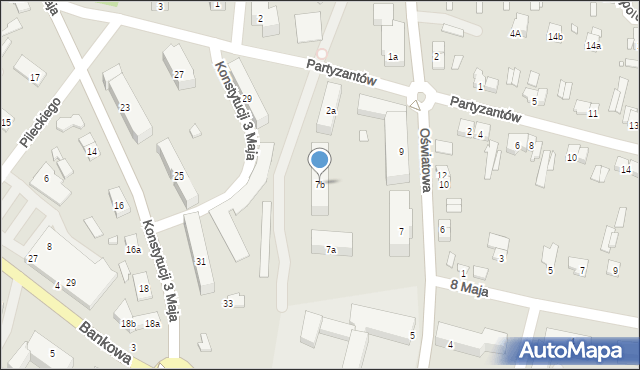 Starachowice, Oświatowa, 7b, mapa Starachowic