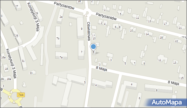 Starachowice, Oświatowa, 8, mapa Starachowic