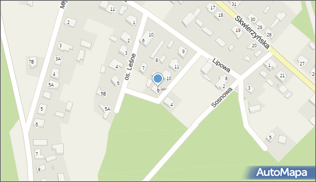Stare Polichno, Osiedle Leśne, 9, mapa Stare Polichno