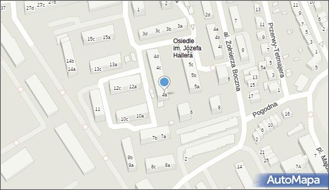 Stargard, Osiedle Hallera Józefa, gen., 4a, mapa Stargard