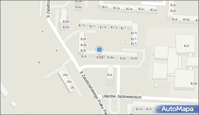 Stargard, Osiedle Zachód, B18g, mapa Stargard