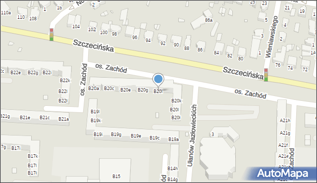 Stargard, Osiedle Zachód, B20i, mapa Stargard