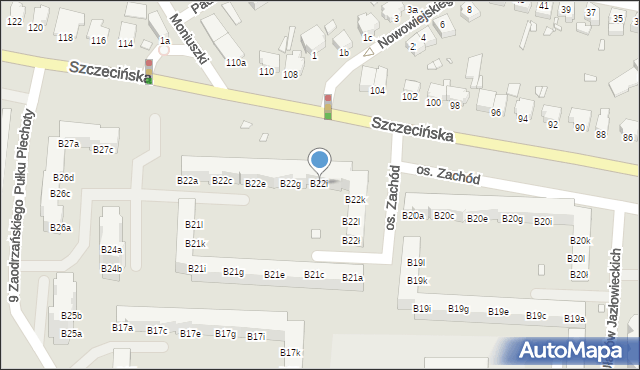 Stargard, Osiedle Zachód, B22i, mapa Stargard