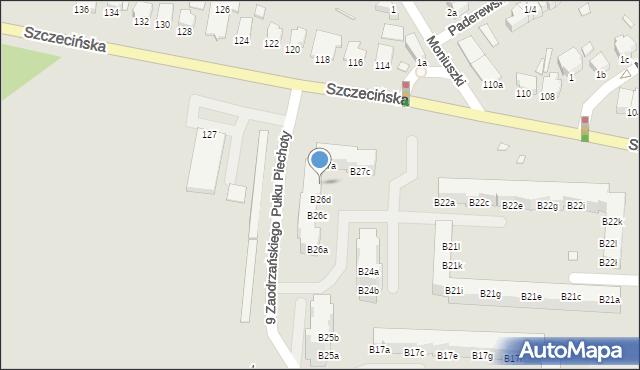 Stargard, Osiedle Zachód, B26e, mapa Stargard